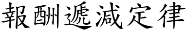 報酬遞減定律 (楷體矢量字庫)