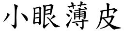 小眼薄皮 (楷体矢量字库)