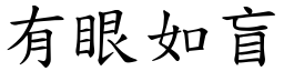 有眼如盲 (楷体矢量字库)