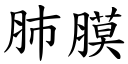 肺膜 (楷体矢量字库)