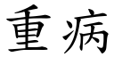 重病 (楷体矢量字库)