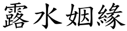 露水姻緣 (楷體矢量字庫)