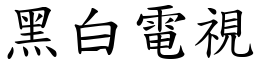 黑白电视 (楷体矢量字库)