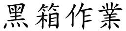 黑箱作业 (楷体矢量字库)