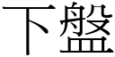 下盘 (宋体矢量字库)