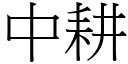 中耕 (宋體矢量字庫)