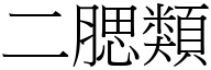 二腮类 (宋体矢量字库)