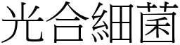 光合细菌 (宋体矢量字库)