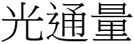 光通量 (宋体矢量字库)