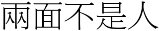 两面不是人 (宋体矢量字库)