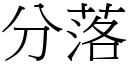 分落 (宋體矢量字庫)