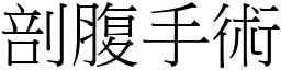 剖腹手术 (宋体矢量字库)