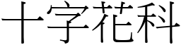 十字花科 (宋体矢量字库)