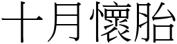 十月怀胎 (宋体矢量字库)