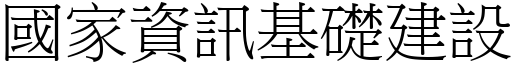 國家資訊基礎建設 (宋體矢量字庫)