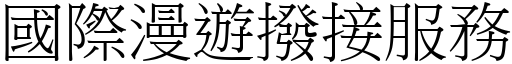 國際漫遊撥接服務 (宋體矢量字庫)