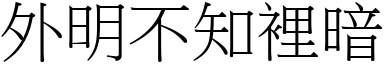 外明不知裡暗 (宋體矢量字庫)