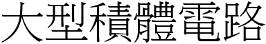 大型积体电路 (宋体矢量字库)