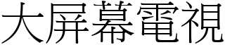 大屏幕电视 (宋体矢量字库)