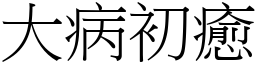 大病初癒 (宋体矢量字库)