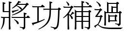 將功補過 (宋體矢量字庫)