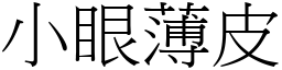 小眼薄皮 (宋体矢量字库)