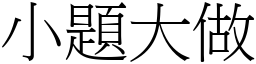 小題大做 (宋體矢量字庫)