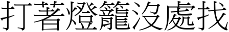 打著燈籠沒處找 (宋體矢量字庫)