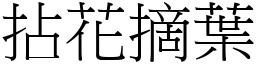 拈花摘叶 (宋体矢量字库)