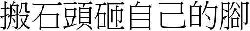 搬石头砸自己的脚 (宋体矢量字库)