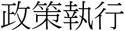 政策執行 (宋體矢量字庫)