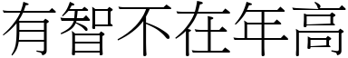 有智不在年高 (宋体矢量字库)