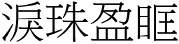 泪珠盈眶 (宋体矢量字库)