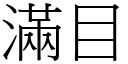 滿目 (宋體矢量字庫)