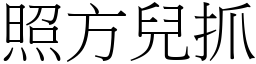 照方儿抓 (宋体矢量字库)