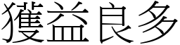 获益良多 (宋体矢量字库)