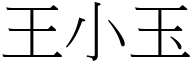 王小玉 (宋体矢量字库)