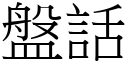 盘话 (宋体矢量字库)