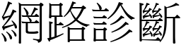 网路诊断 (宋体矢量字库)