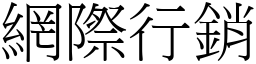 網際行銷 (宋體矢量字庫)