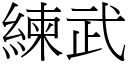 练武 (宋体矢量字库)