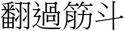 翻过筋斗 (宋体矢量字库)