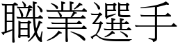 職業選手 (宋體矢量字庫)