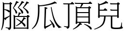 腦瓜頂兒 (宋體矢量字庫)