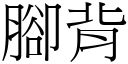 腳背 (宋體矢量字庫)