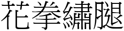 花拳绣腿 (宋体矢量字库)