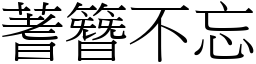 蓍簪不忘 (宋体矢量字库)