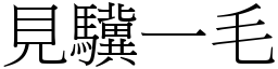 见驥一毛 (宋体矢量字库)