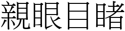 亲眼目睹 (宋体矢量字库)