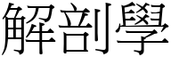 解剖学 (宋体矢量字库)